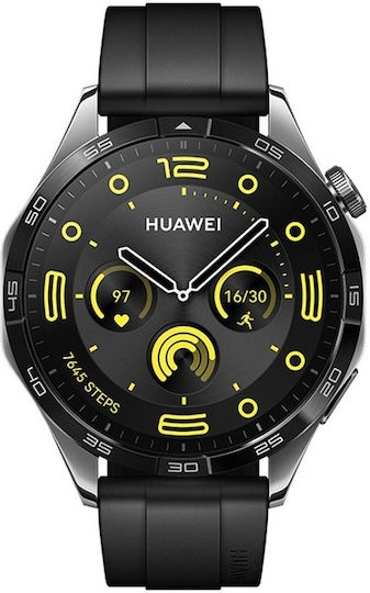 Huawei Watch GT 4 Stainless Steel 46mm (Black Fluoroelastomer Strap) USED DRADE A